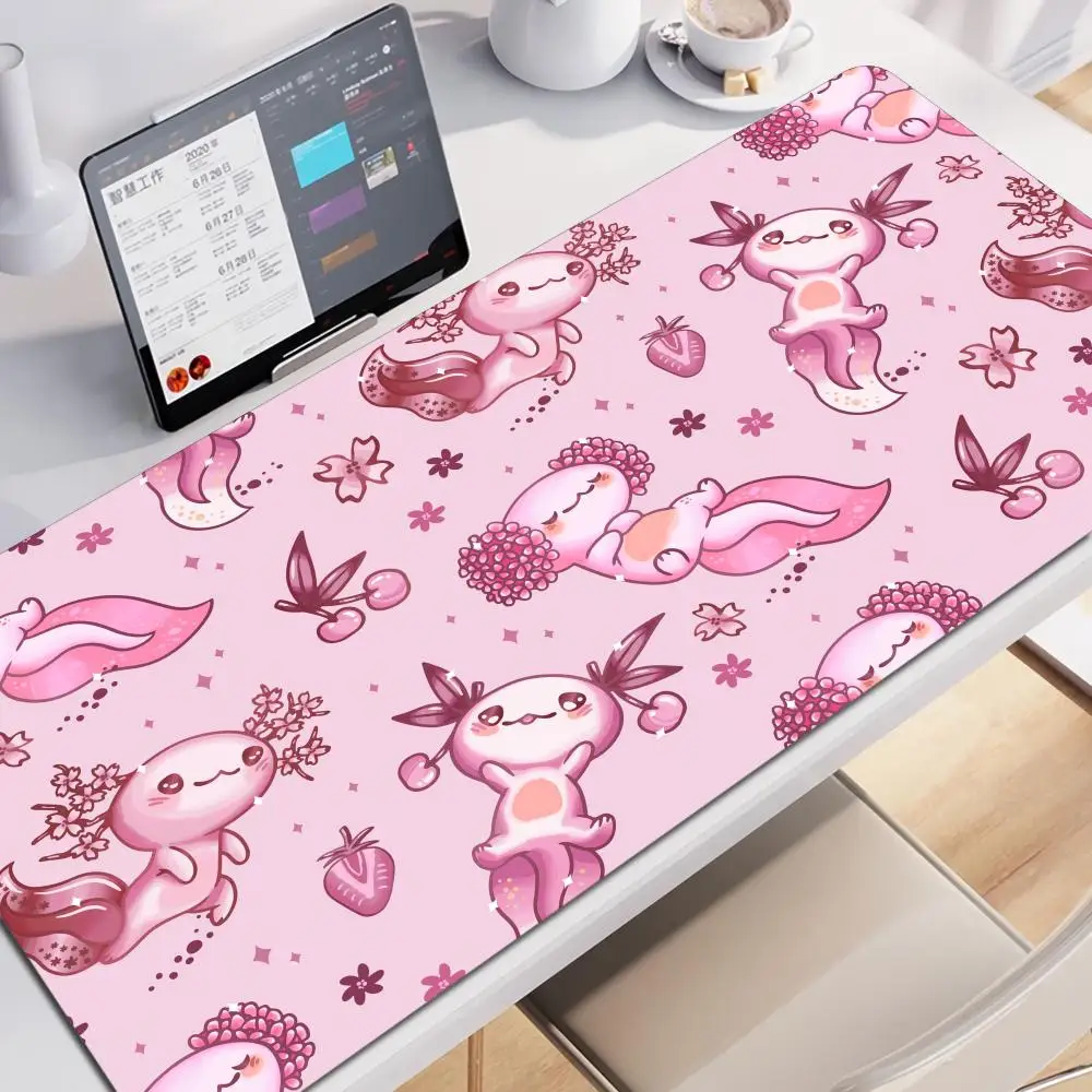 

Cute Axolotl Design Aesthetic Large Gaming Mouse Pad Office Desk Mat Computer Keyboard Pad Nonslip Office Desk Decor Accessories