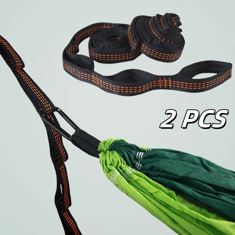 2Pcs High Bearing Capacity Hammock Straps 600lbs Breaking Strength Polyester Hammock Belt Rope 5 Ring Correias De Poliéster