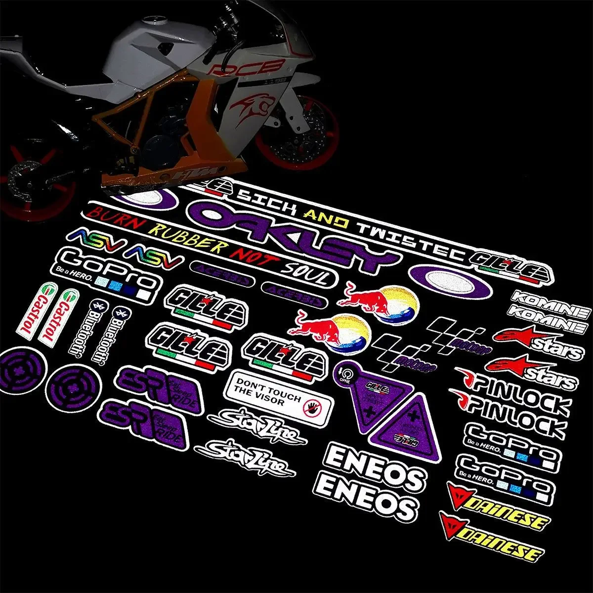 Motorcycle Stickers Helmets Body Fuel Tank Stickers GoPro Car Stickers Reflective Waterproof Sunscreen Brand Stickers for Honda