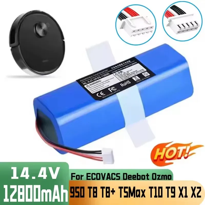 14.8V 12800mAh battery For ecovacs deebot T5 T8 T9 T10 T20 DLX11 DLX13 DLN12 X1 X1omni X1turbo Sweeping Robot Battery