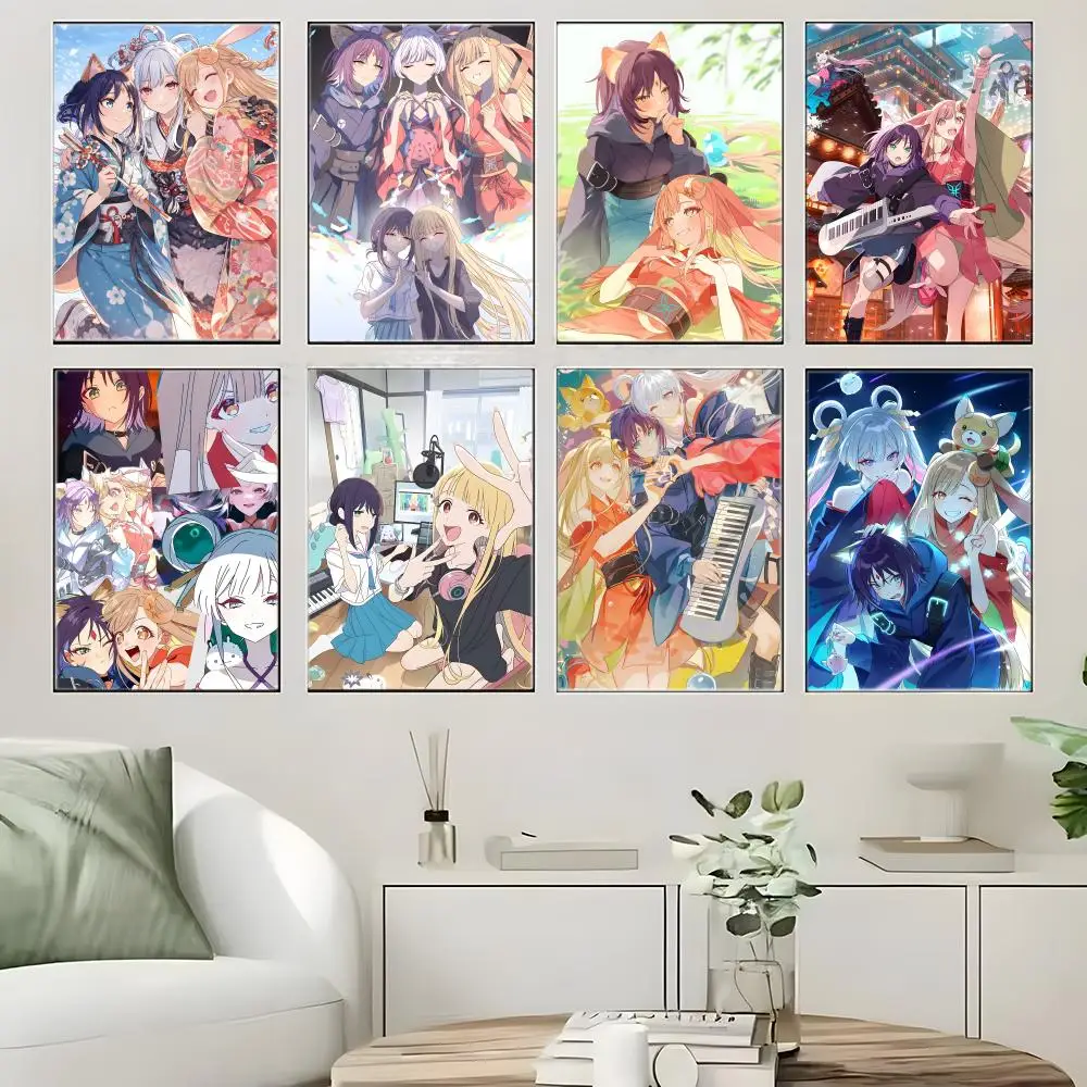 Music Anime C-Cosmic Princess Kaguya Poster  Self-adhesive Art Waterproof Paper Sticker Coffee House Bar Room Wall Decor