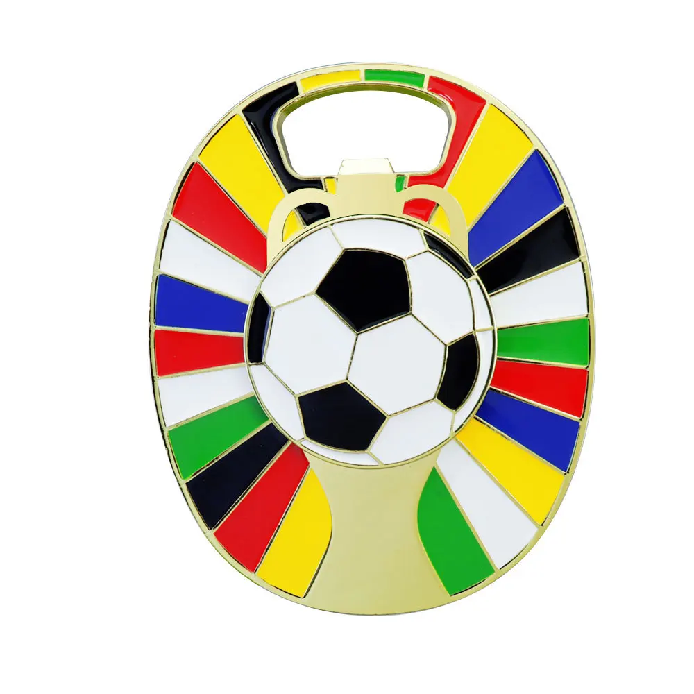 Beer Bottle Opener Commemorative Football Fridge Magnet Soccer Bottle Opener Pocket-sized For Home Bar Essentials European Cup