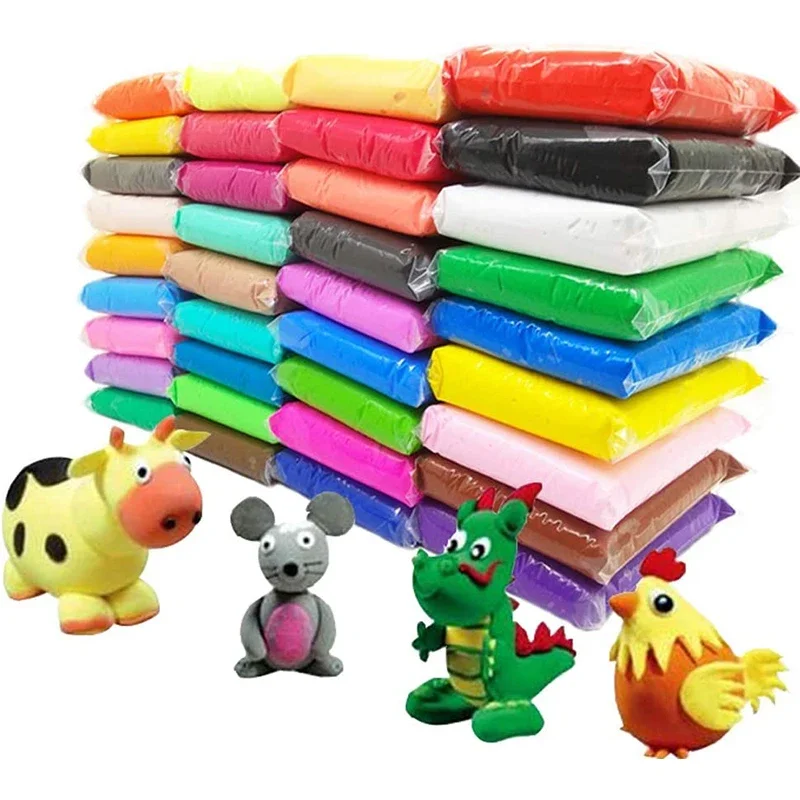 Plastilina suave y esponjosa para niños, arcilla polimérica ligera de 36 colores, juguete para modelar masa de juegos, manualidades, regalo creativo