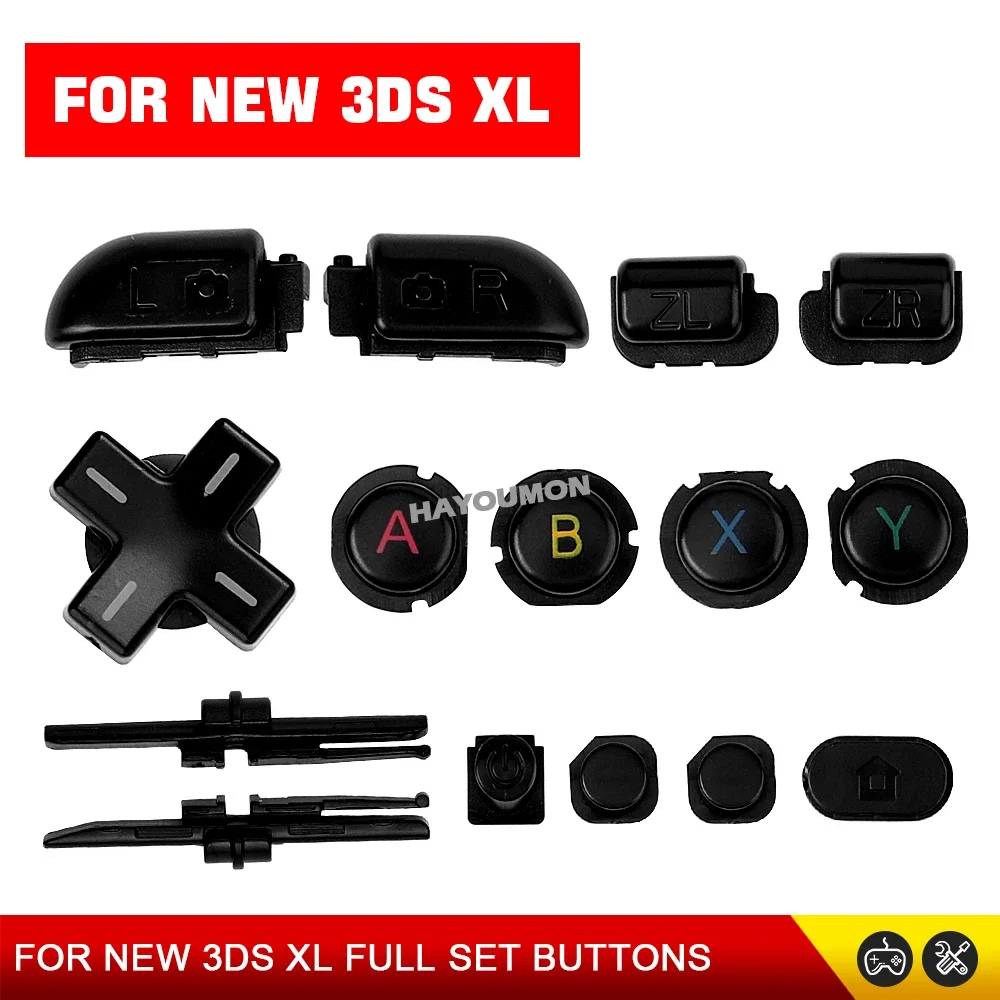 ABXY D-Pad Buttons For NEW 3DS XL LL Repair Parts Full Set LR ZL ZR HOME Button For NEW 3DS XL/LL Gaming Console Accessories
