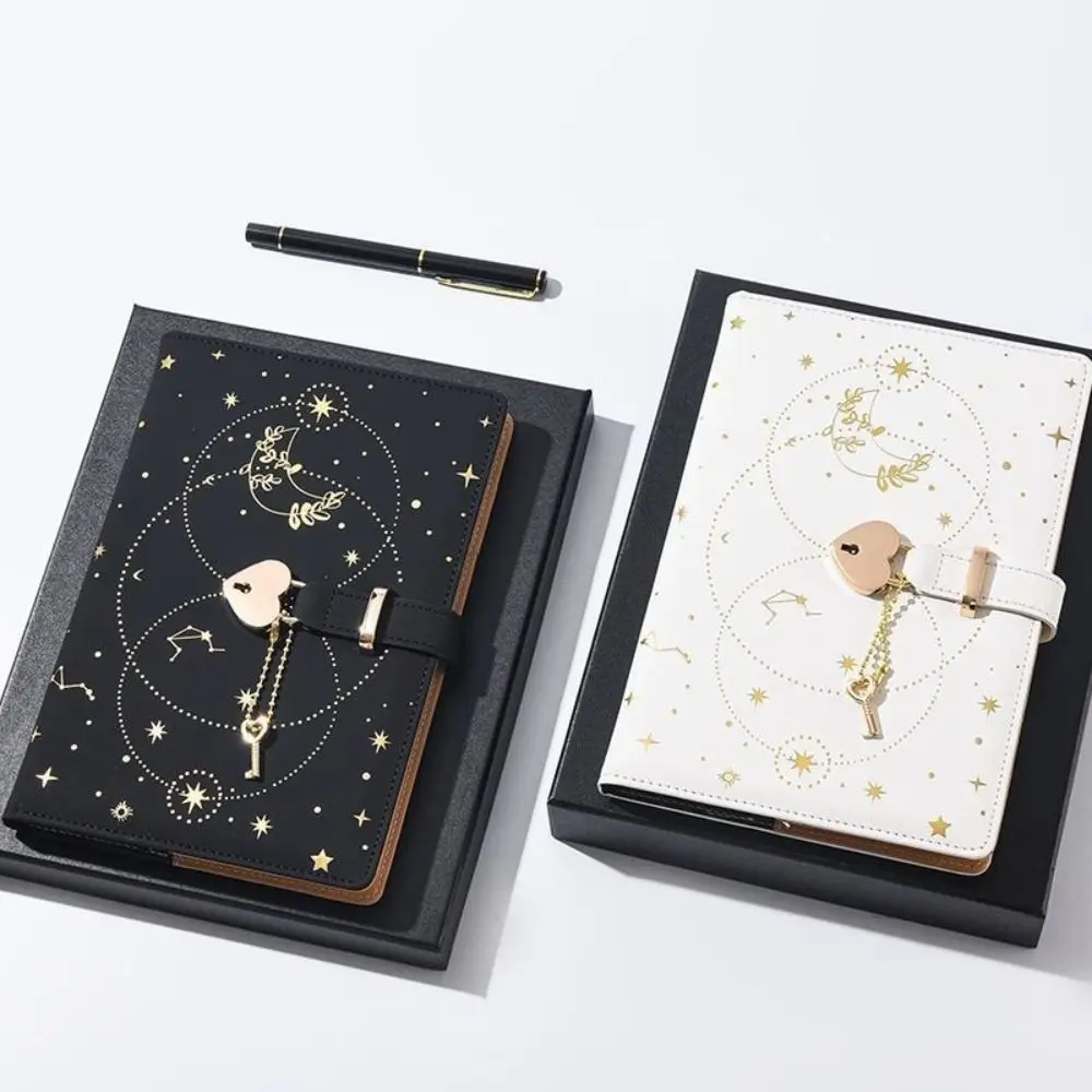 Heart Key Lock Password Notebook Stationery Protecting Secrets A5 Notebook With Lock Love Girl Diary Stain Resistant