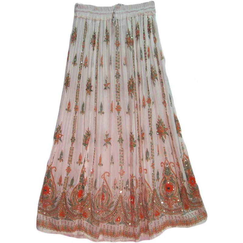 

Women's Tie Dye Yoga Trend Sequined Crinkle Broomstick Gypsy Long Skirt