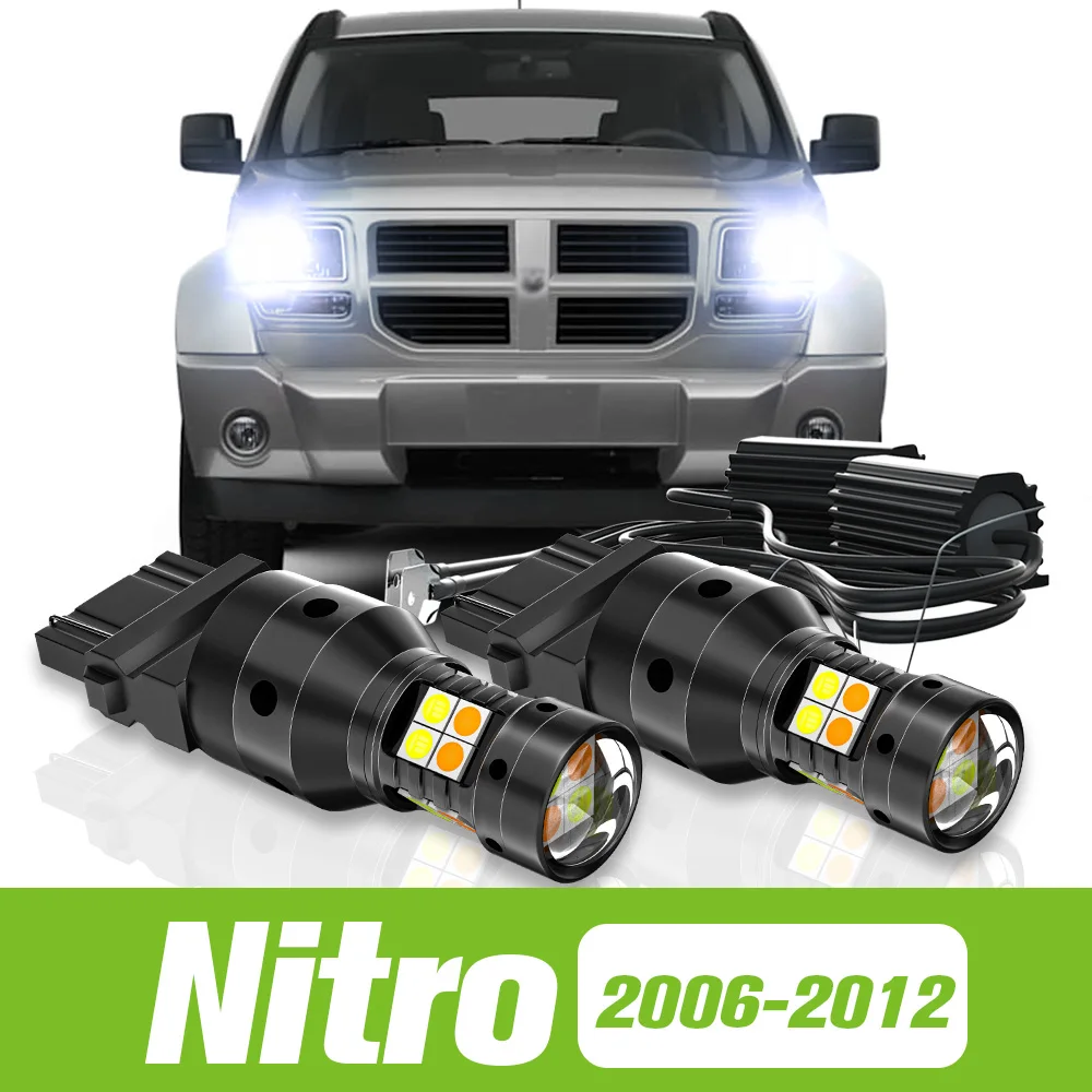 

2pcs For Dodge Nitro 2006-2012 Dual Mode LED Turn Signal+Daytime Running Light DRL 2007 2008 2009 2010 2011 Accessories