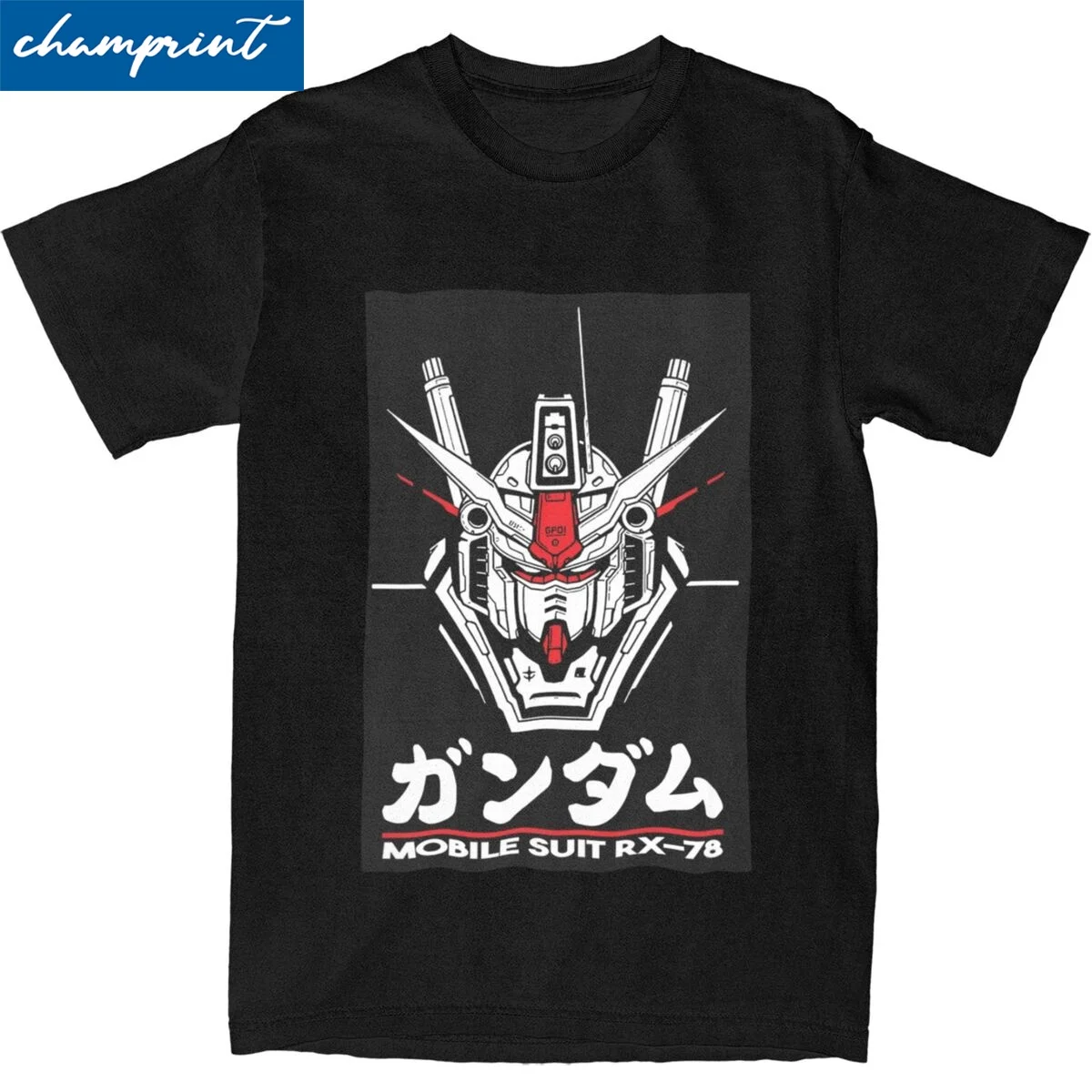 男性と女性のためのガンダムロボットTシャツ,半袖トップ,ラウンドネック,オリジナルのレジャーTシャツ,rx78