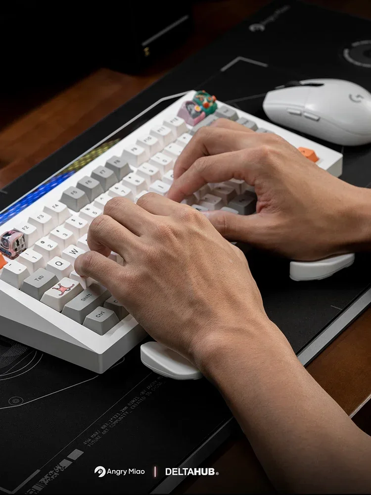 AngryMiao DeltaHub Carpio2.0 desain ergonomis, penyangga pergelangan tangan silikon Keyboard dan Mouse, Pelindung pergelangan tangan kantor