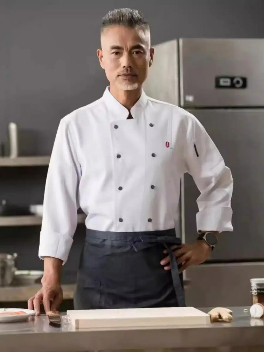 

High Quali Chef's Long Sve Sweat Absorbent Breathable Kitchen orm for Restaurant Hotel Ceteria Autumn Winter Men's...