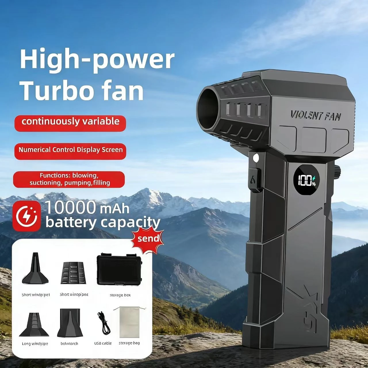 

НОВИНКА 2025: Высокопроизводительный портативный ручной вентилятор X5 для уборки автомобилей и парикмахерских работ, турбинный вентилятор