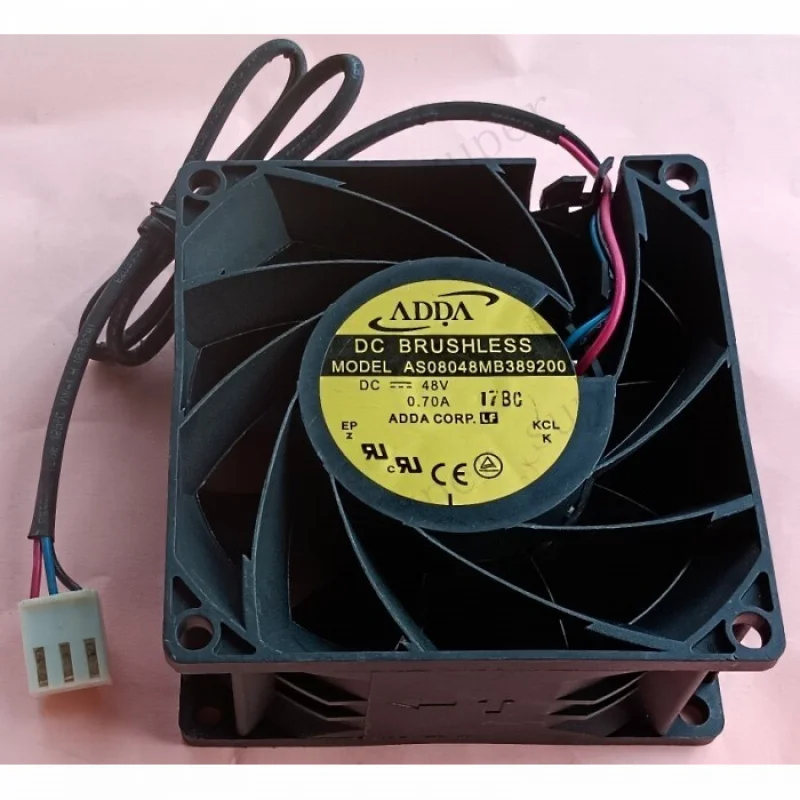 S+   AS08048MB389200 for ADDA 8038 8CM 80mm Fan 3-wire Heat Dissipation DC 48V 0.70A