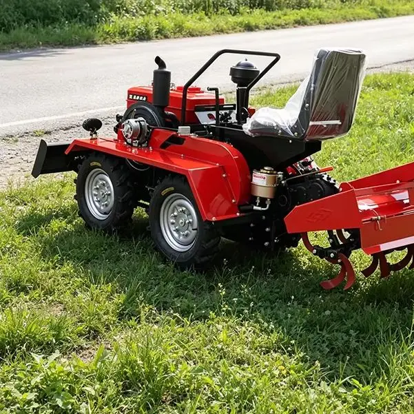 

Customized Hot Sale Four Wheel Tractor, Wheel Type Rotary Tiller & Small Farm Plowing Machine for Sale