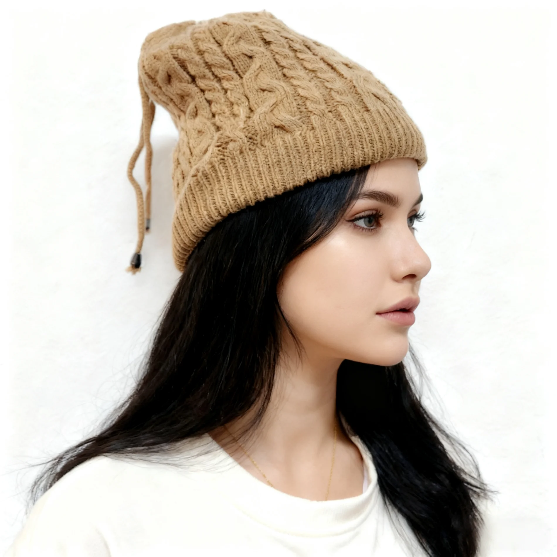 Mehrzweck-Set mit gestrickter Wintermütze und Schal | Warme Thermo-Mütze, Halswärmer, Ski-Gesichtsbedeckung für Damen und Herren, Outdoor, kaltes Wetter – Detail 24