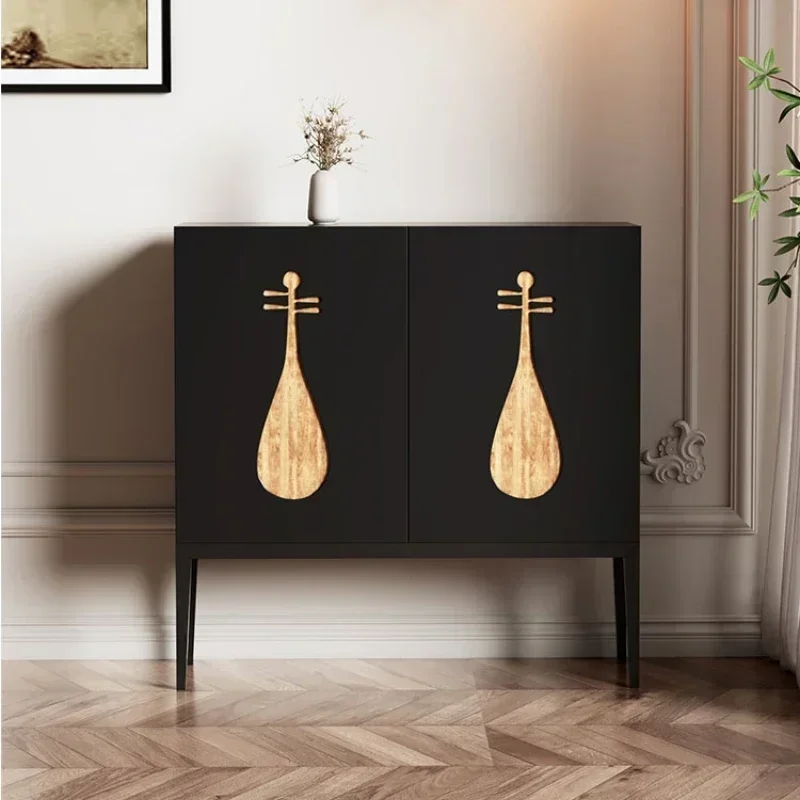 Q S Nordic Solid Wood Mid-Ancient Entrance Cabinet Small Apartment Living Room Retro Style Sideboard Cabinet Bedroom Pull Cabine