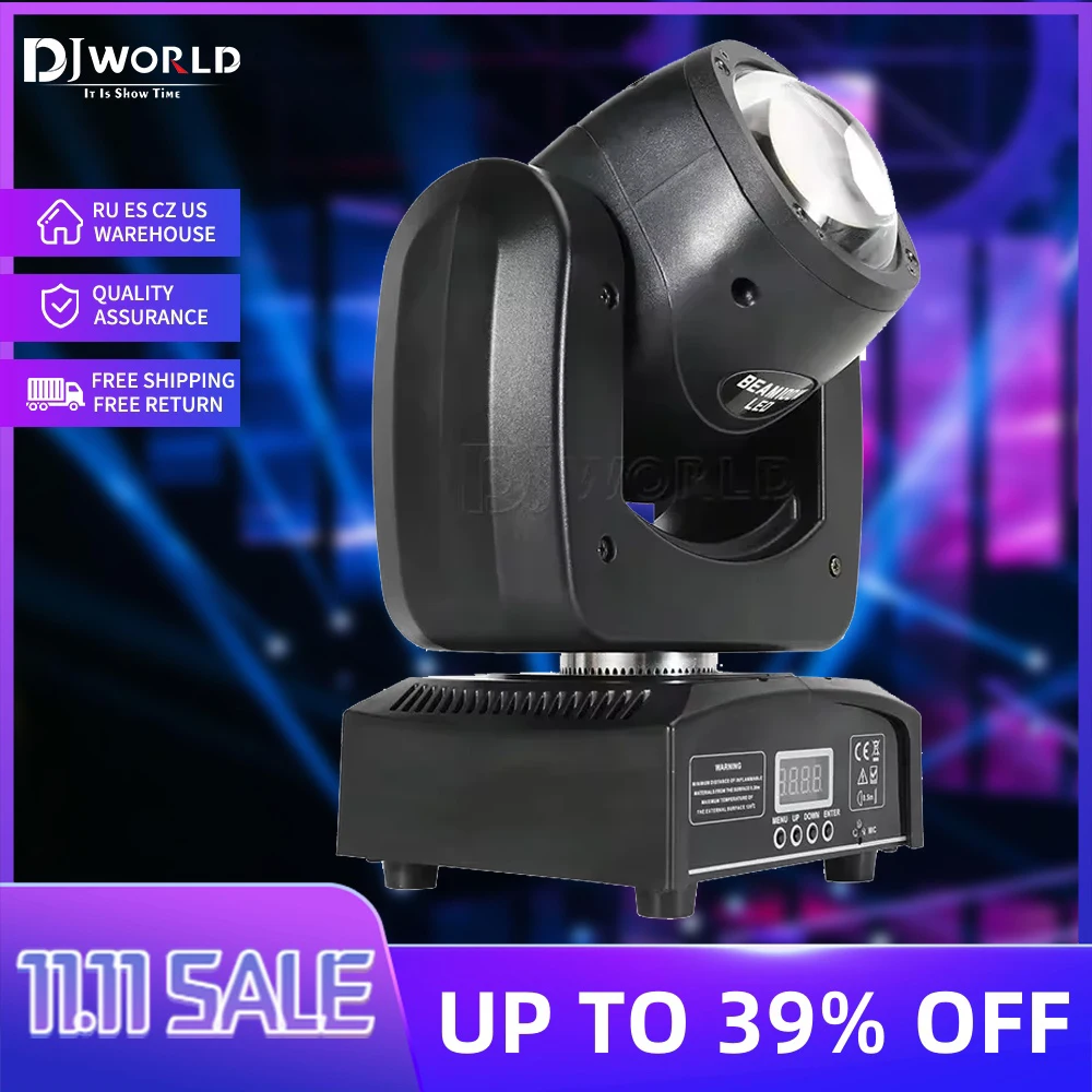 Mini 120W LED Beam Moving Head Light RGBW Spot Wash Gobo DMX Controller Super Bright Dj Disco Night Club Stage Light