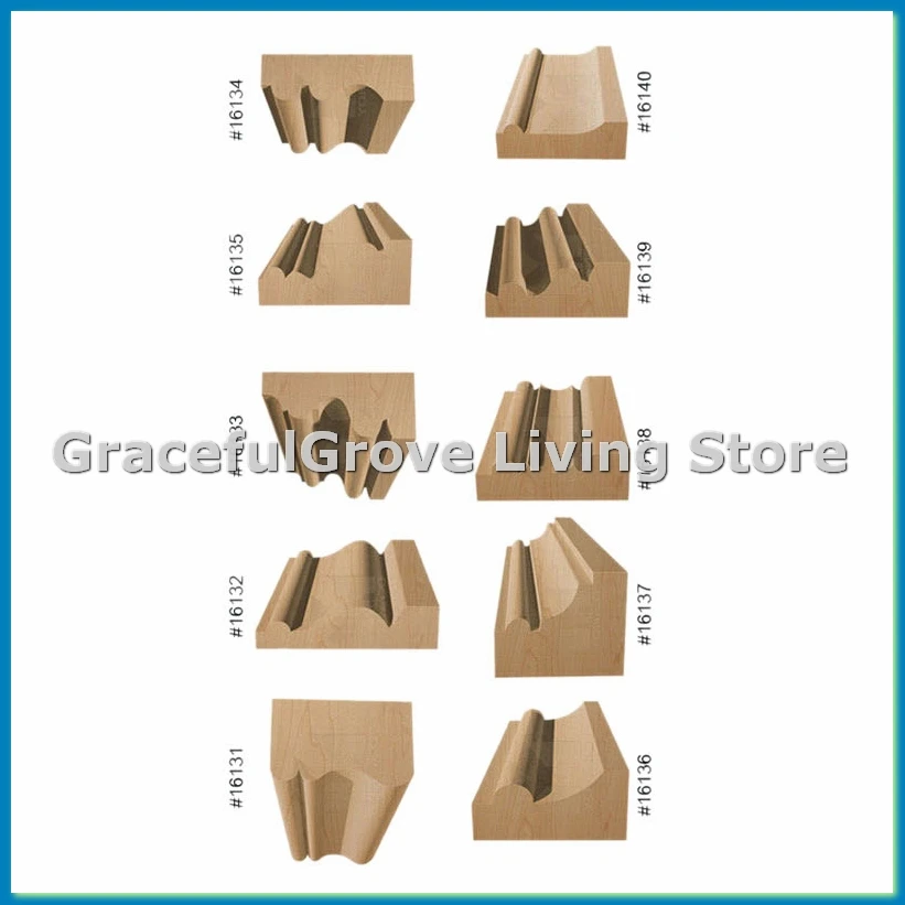 10 Bit Architectural Molding Router Bit Set-1/2 Inch Shank- 16101-A55K