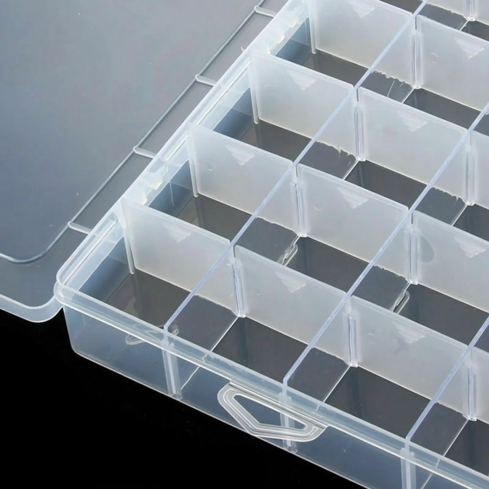 1Pc 28 Compartment Slot Transparent Storage Box Hardware Parts Organizer Ornaments Storage Box Tool Organizer Desktop Organizer