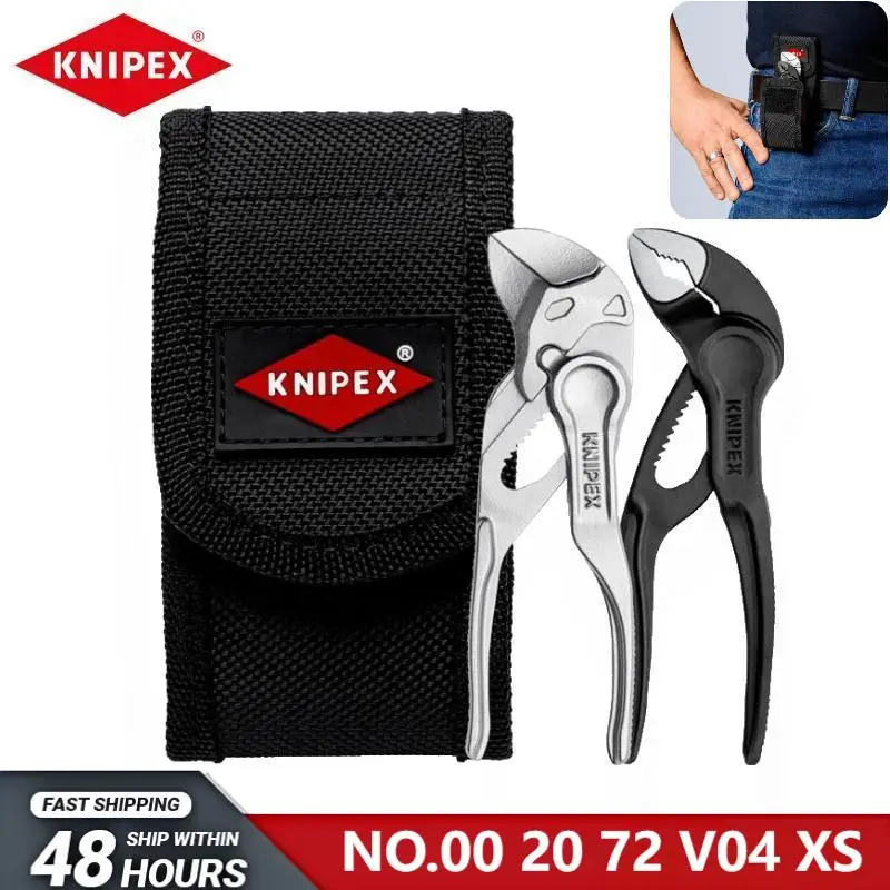 KNIPEX NO.00 20 72 V04 XS Mini Pliers Set XS in Belt Pouch 1 x 87 00 100, 1 x 86 04 100