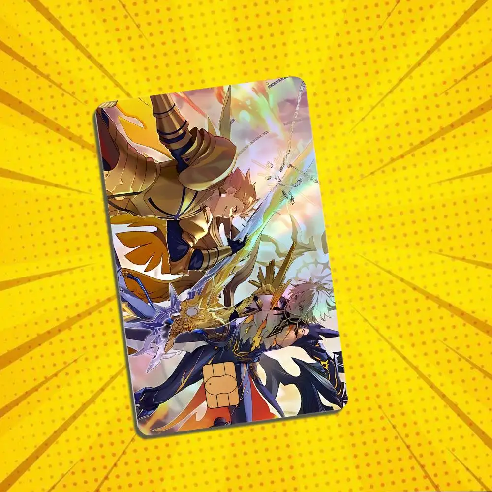 God of Tragedy Honkai Phainon Card Skin Stickers For Bank Card Bus Metro Card Sticker Holographic Laser Credit Debit Stickers