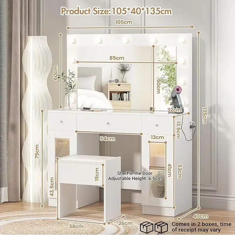 Living Room Furniture New Modern Solid Wood Dressing Table Designs Makeup Vanity Desk Set Standing Mirror Bedroom