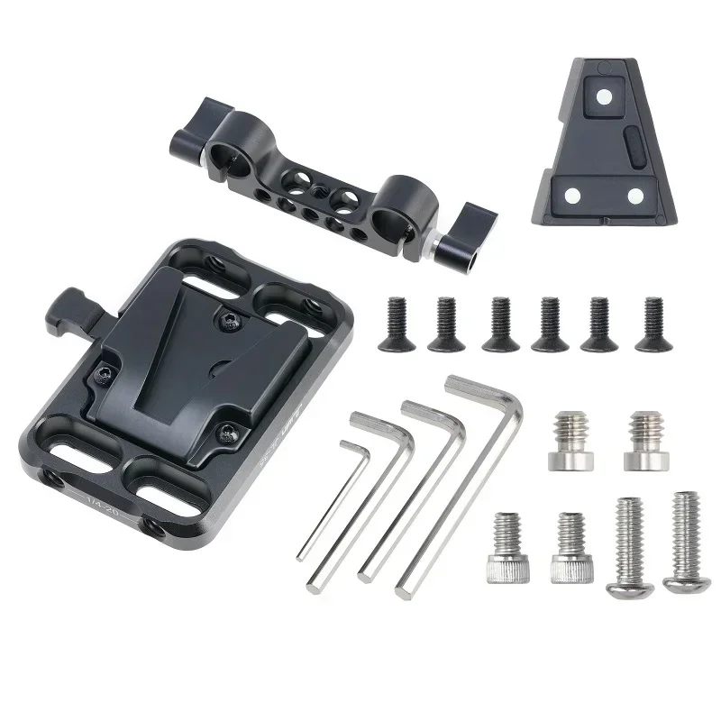 

V-Mount Battery Plate V Lock Battery Mounting Plate with 1/4"-20&3/8"-16 Threaded Holes for DSLR Camera Power Tripod