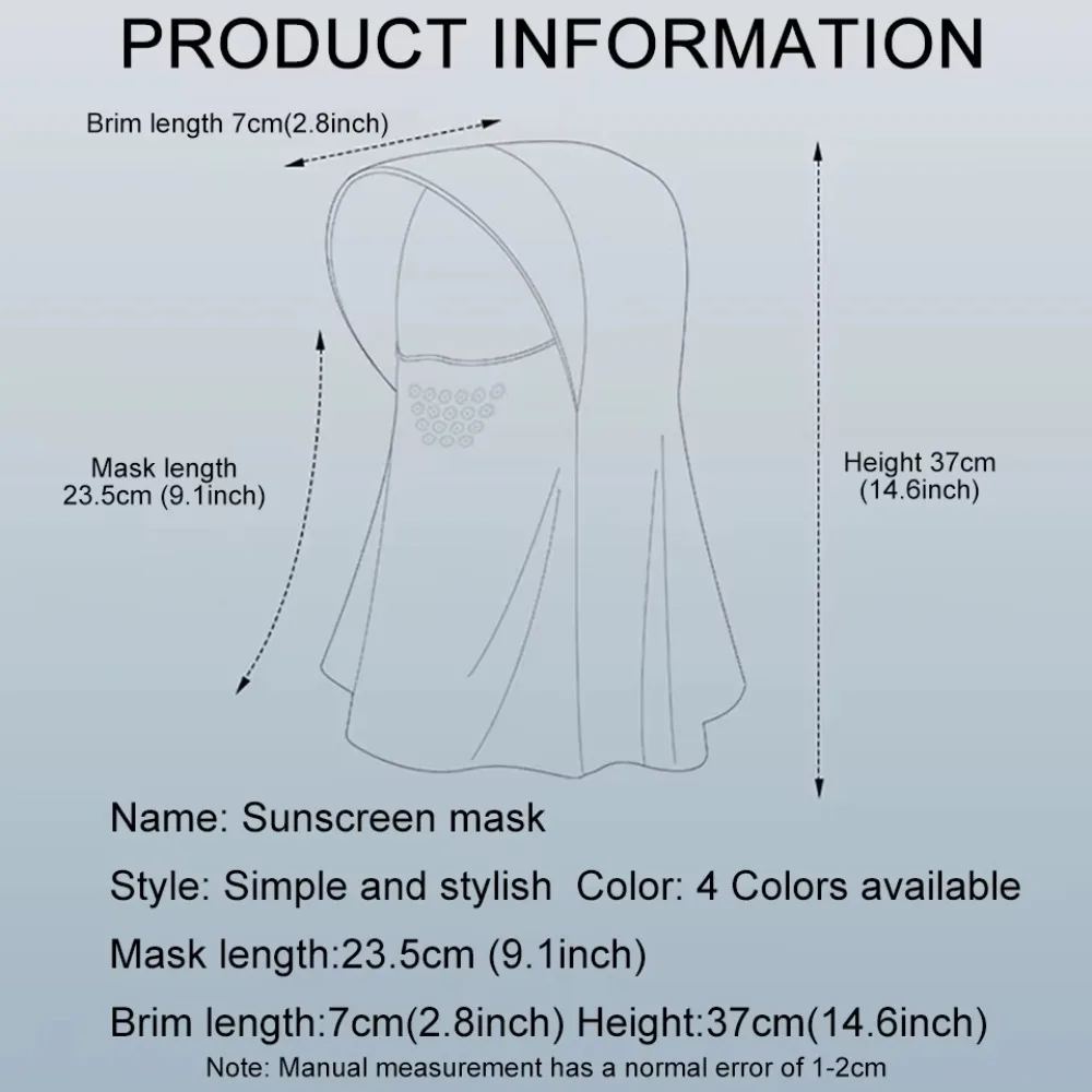 قبعة رقيقة قابلة للتعديل لكامل الوجه واقية من الشمس للحماية من الأشعة فوق البنفسجية قناع من الحرير الجليدي مع فتحة شعر بلون سادة للحماية من الأشعة فوق البنفسجية في الهواء الطلق #6