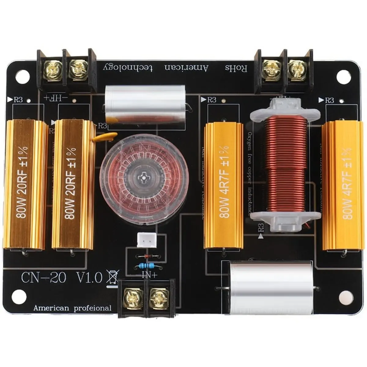 ABIU CN-20 2-Way Speaker Crossover 450W 3000Hz Treble Low Audio Crossover for 8-12 Inch Speakers 25-44mm Tweeter