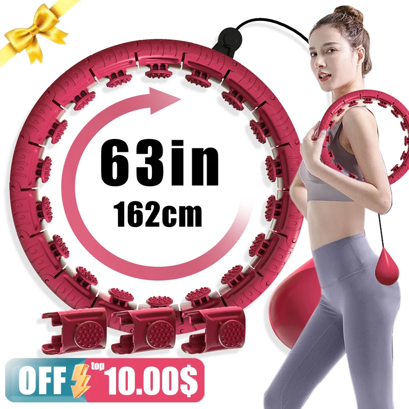 Enhanced Fitness hula Smart Hoop Pro-Level Gym Workouts with Easy-Adjust Weight Size Detachable Segments for Convenient Storage