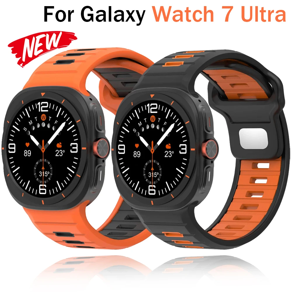 Pop Two-Tone Silicone Strap For Samsung Galaxy Watch Ultra Band 47mm Sport Breathable Bracelet Watchband For Galaxy Watch Ultra