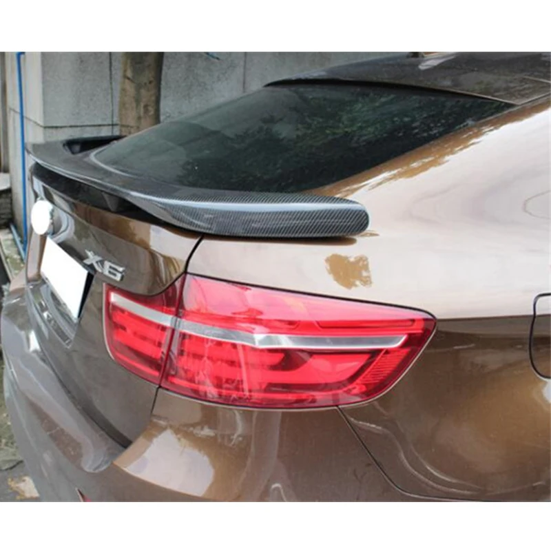 For Harman Real Carbon Fiber Spoiler Accessories BMW X6 E71 E72 Car Trunk Tail Wing Refit Body Kit 2008-2014 Year