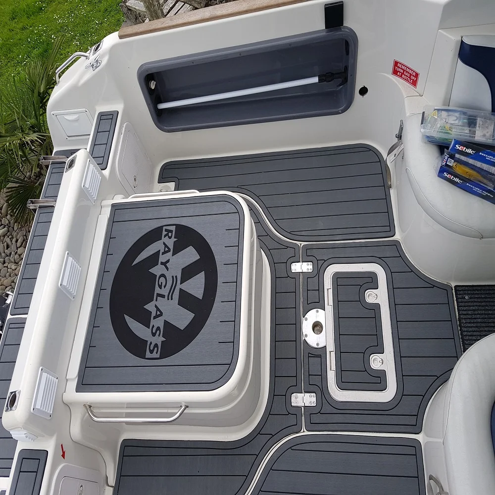 

2002 Rayglass 730 Hardtop Swim Platform Cockpit Pad Boat EVA Foam Teak Floor Mat SeaDek Gatorstep Style Self Adhesive V289 J6P2