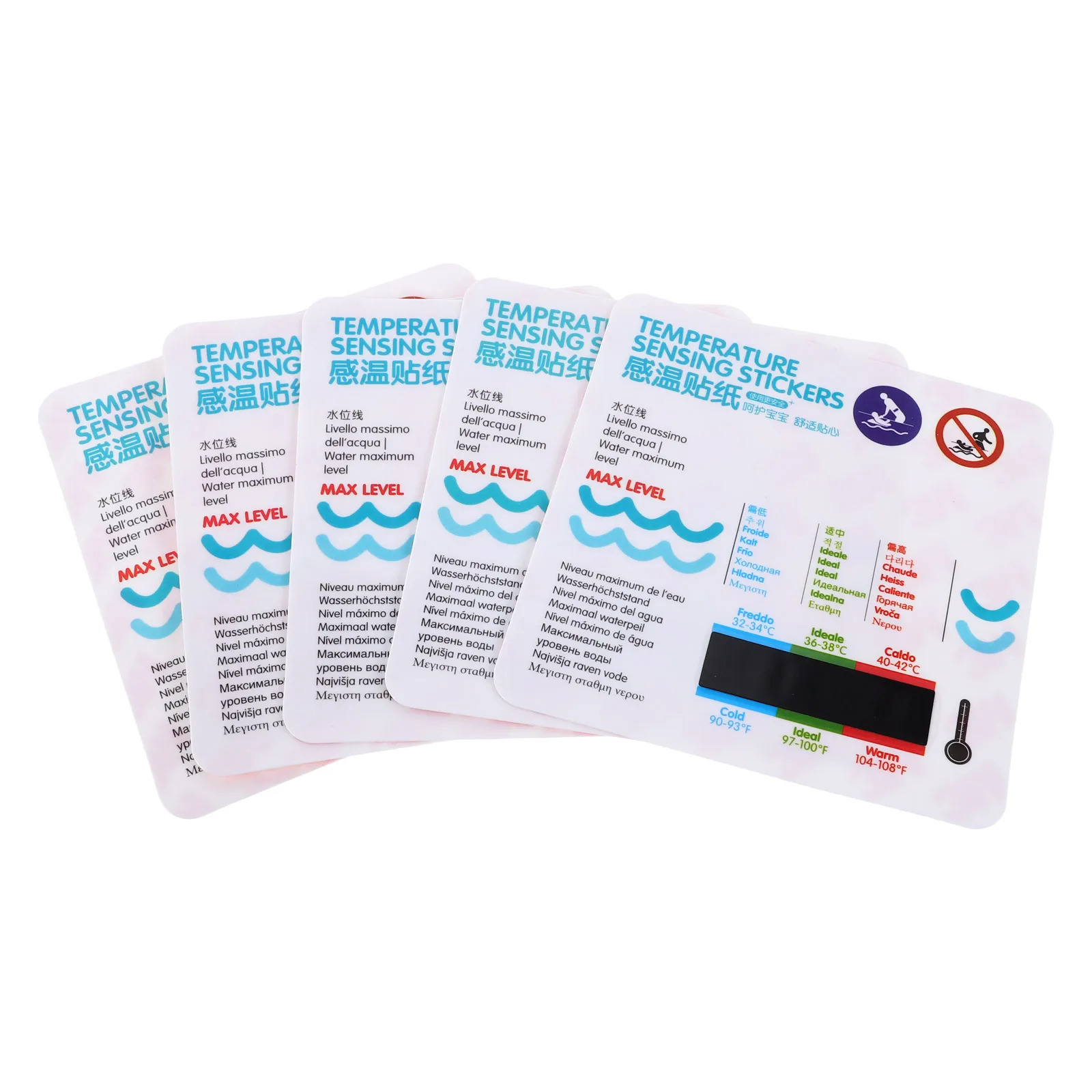 5 шт., детский термометр для ванны, наклейка, легко читаемый ЖК-дисплей, монитор температуры в ванне, многоразовый клей для детей, безопасный