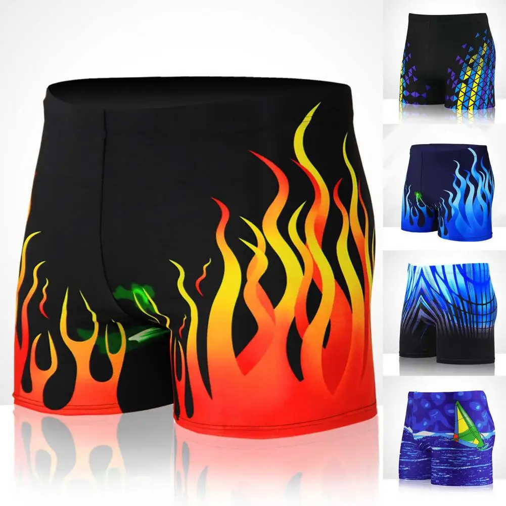 Swimming Trunks Print Quick Dry Great Stitching Compact Summer Trunks for Swimming Pool