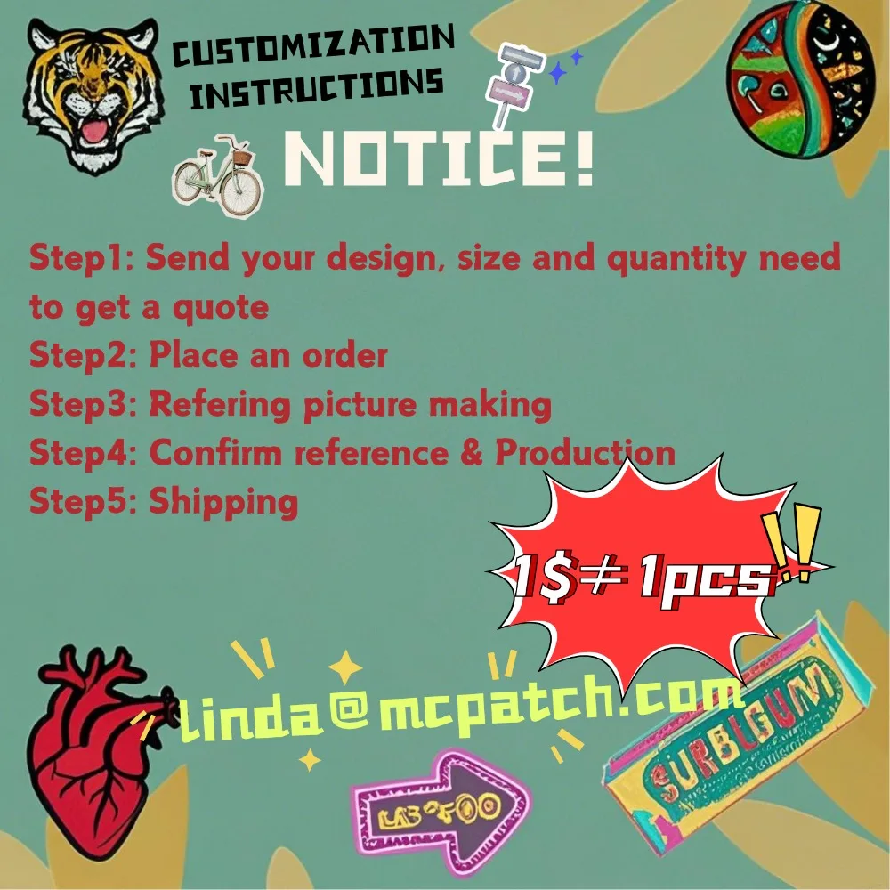 Toppe ricamate personalizzate per abbigliamento Zaino Logo fai da te Badge Applique Patch Etichetta ricamata personalizzata con il tuo design