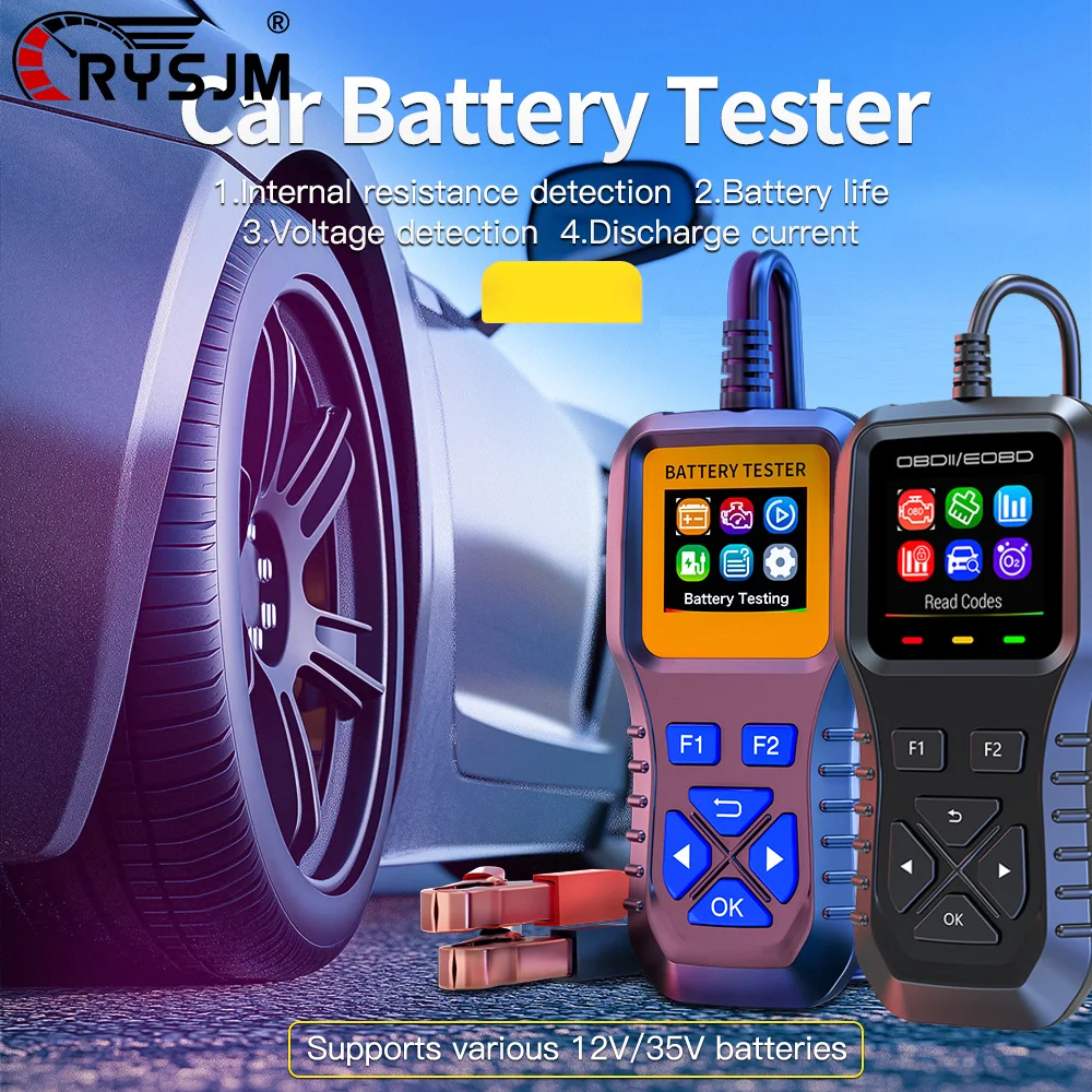 Car Automotive Battery Diagnostic Tool Analyzer Internal Battery Life Test Resistance Voltage Engine Accessories with Display