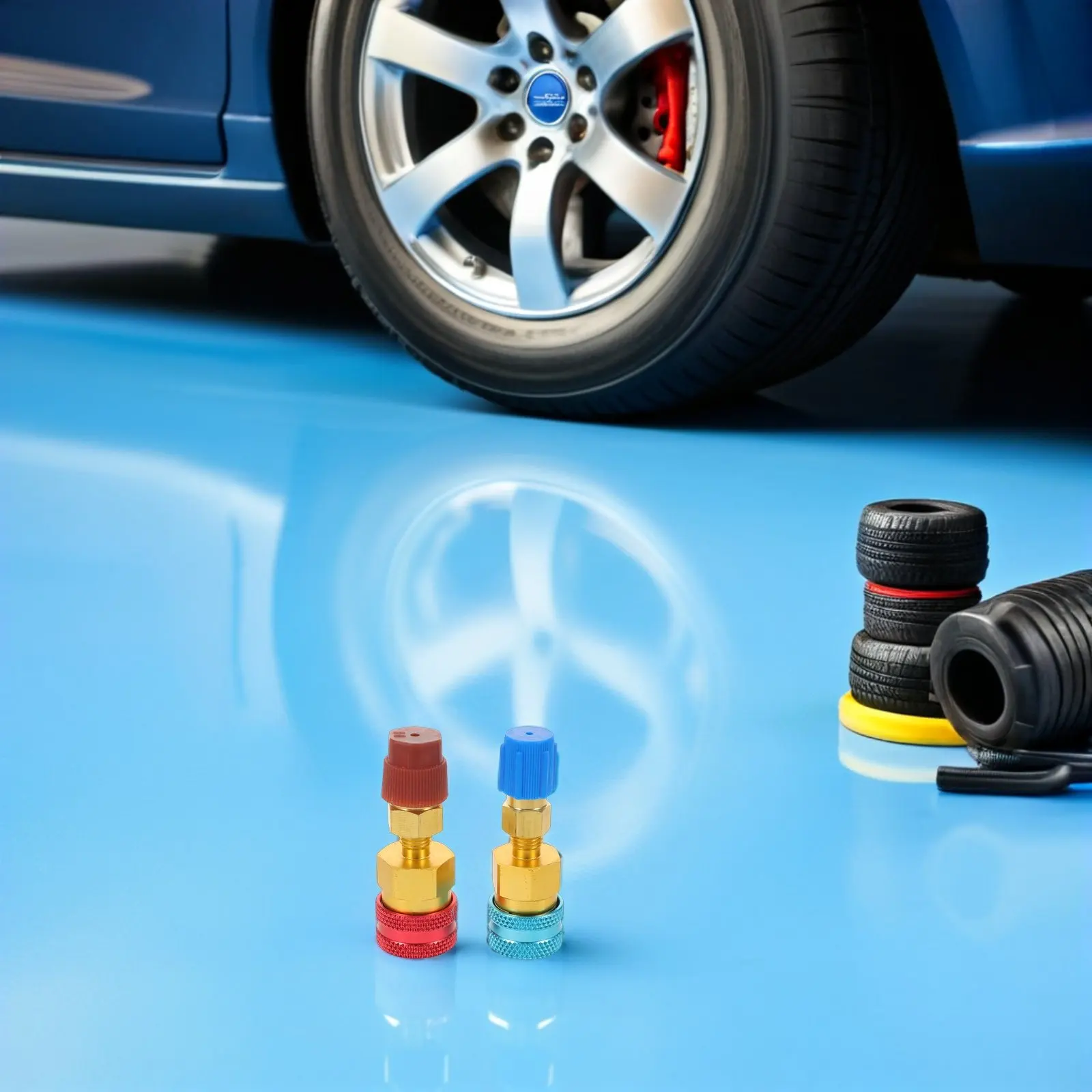 

2Pcs R1234yf Quick Couplers Kit High-Pressure Copper Plastic Ac Hose Connectors for Refrigerant Charging Auto Ac Repair