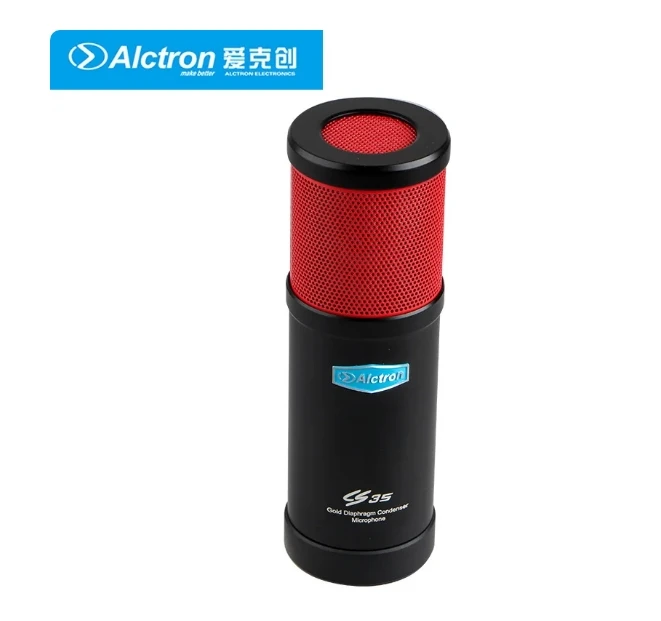 Alctron CS35 large diaphragm condenser microphone with shock mount and pop filter for studio recording/stage performance