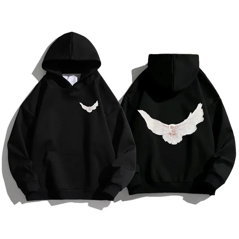 Kanye Hoodie Men Luxury Swearts Met Hood Pigeon Graphic Streetwear Casual Unisex Hip Hop Oversized Fashion Autumn Pullove