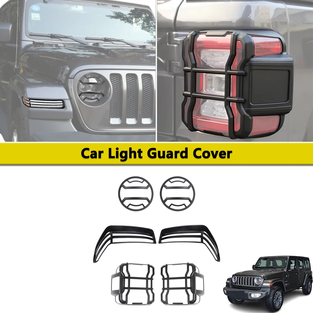 

Headlight Hood Side Marker Light Protection Cover Tail Light Guards for Jeep Wrangler JL 4XE 2018-2025 Car Styling Accessories