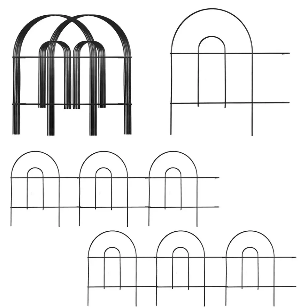 

Набор из 35 декоративных садовых ограждений, устойчивых к ржавчине, из железной проволоки, черные, для ландшафтного дизайна