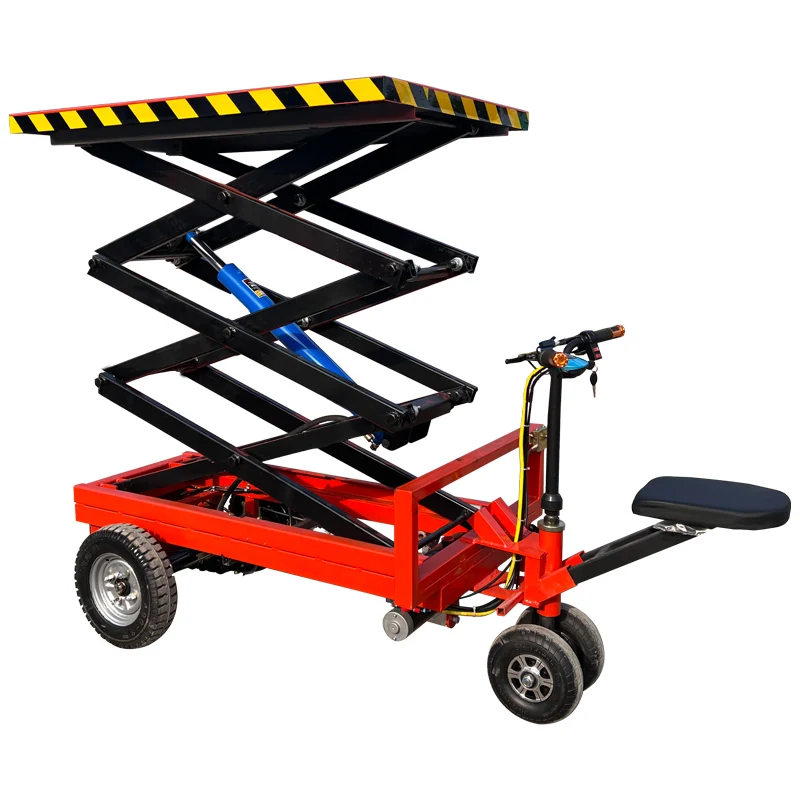 

L Small electric inverted flat hydraulic lift mobile scissor load logistics greenhouse turnover three-wheel transport vehicle