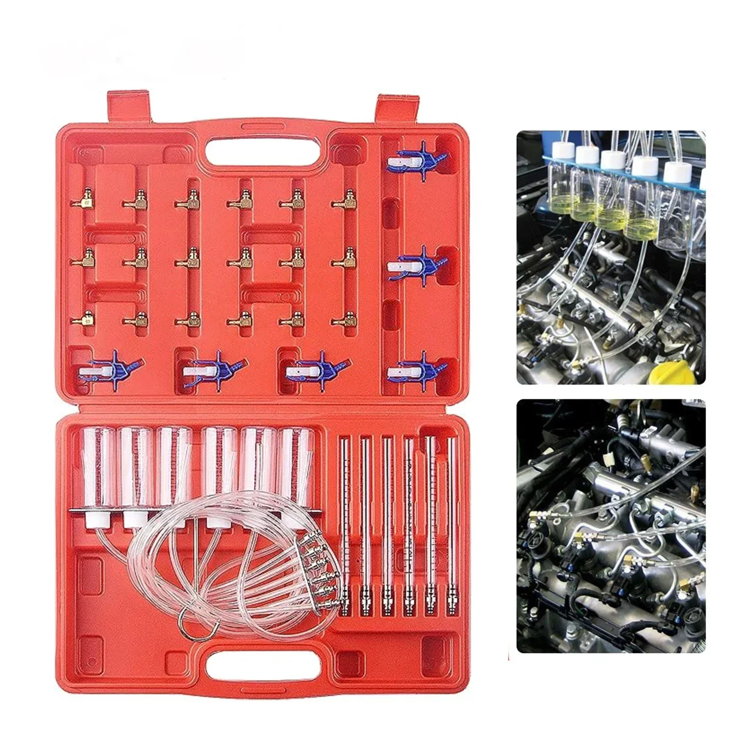 

New Diesel Injector Flow Meter Test Kit Common Rail Adaptor Fuel Tester Set