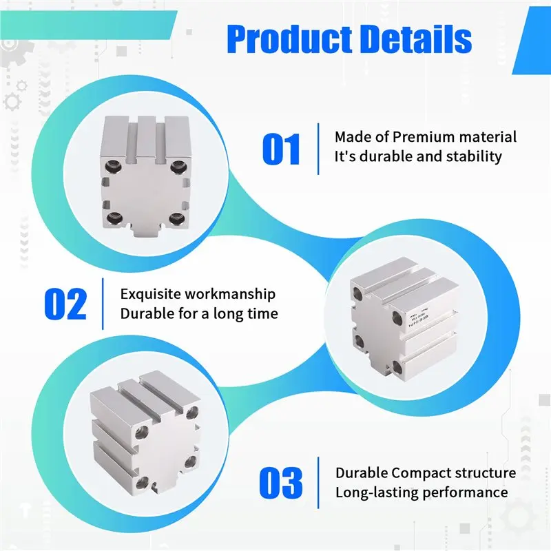 ADVC-40-10-A-P-A For Automation Equipment Parts Compact Pneumatic Cylinder Short Stroke Air Cylinder