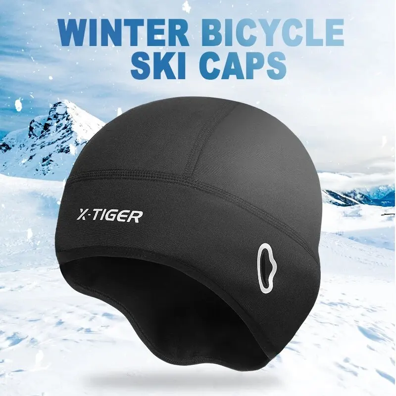 X-TIGER Warm Cycling Cap Winter Waterproof Windproof Sport Running Ski Bike Hat Riding Fishing Men Women Helmet Liner