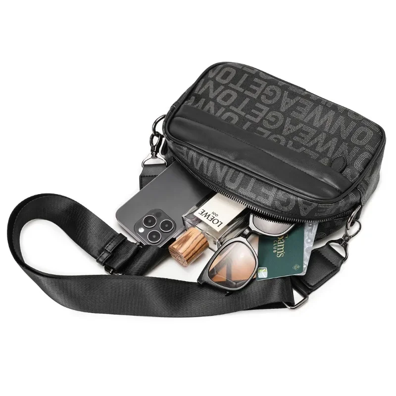 رسالة مطبوعة حقائب كروسبودي الرجال موضة جديدة الكتف حقيبة ساعي الرجال حقائب كروسبودي الحقائب مربع حقيبة رافعة حقائب اليد الذكور #6