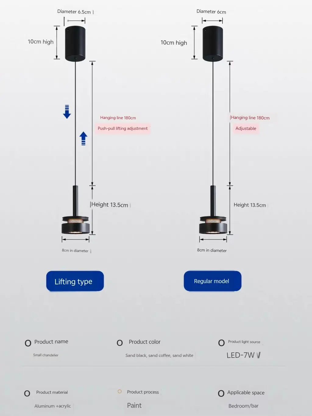 Italian bedside chandelier, luxurious and high end bedroom lamp, background decorative pendant light for the entrance hall