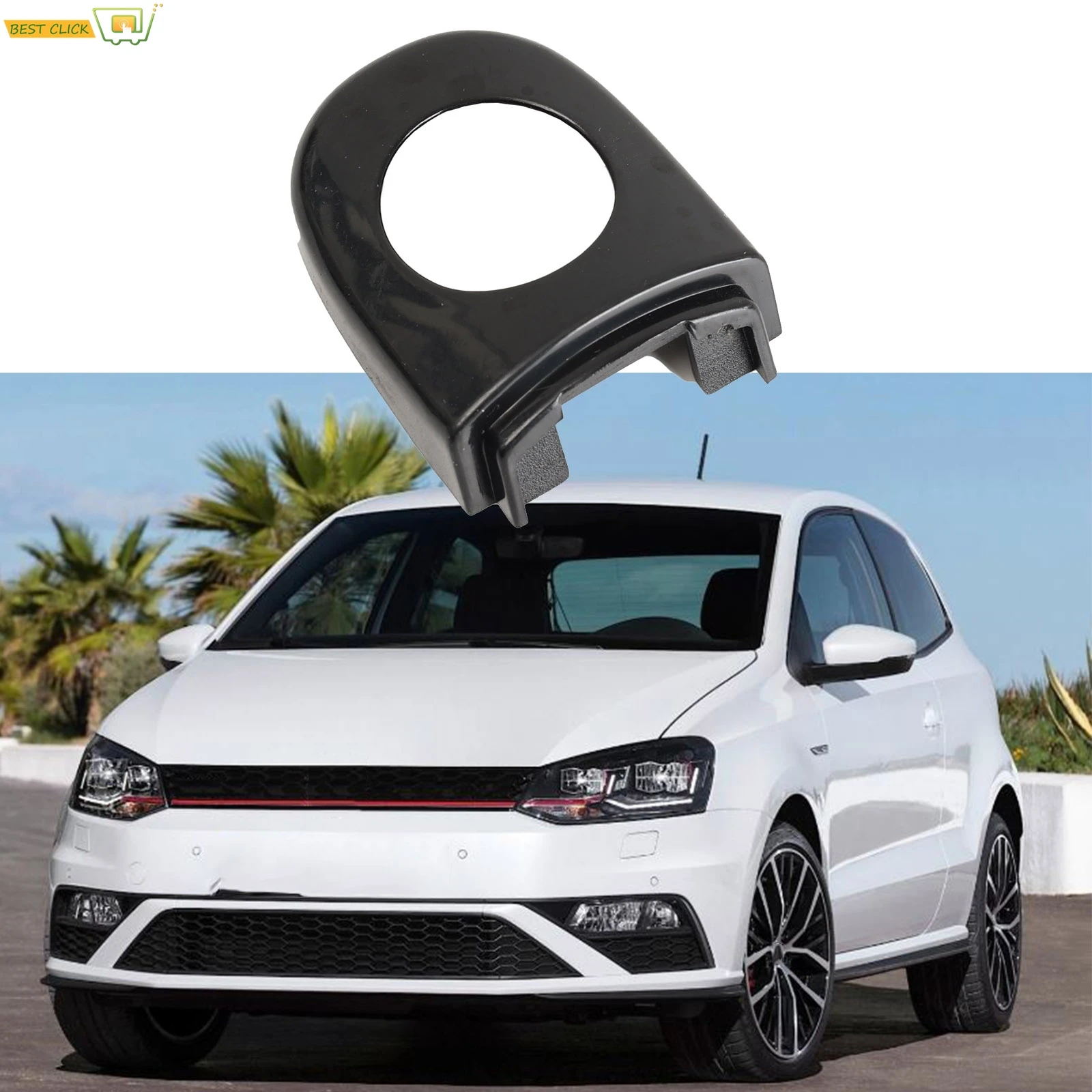 For VW Polo Jetta Up! Driver Left Door Lock Key Hole Cap 6R4837879A Black Cover