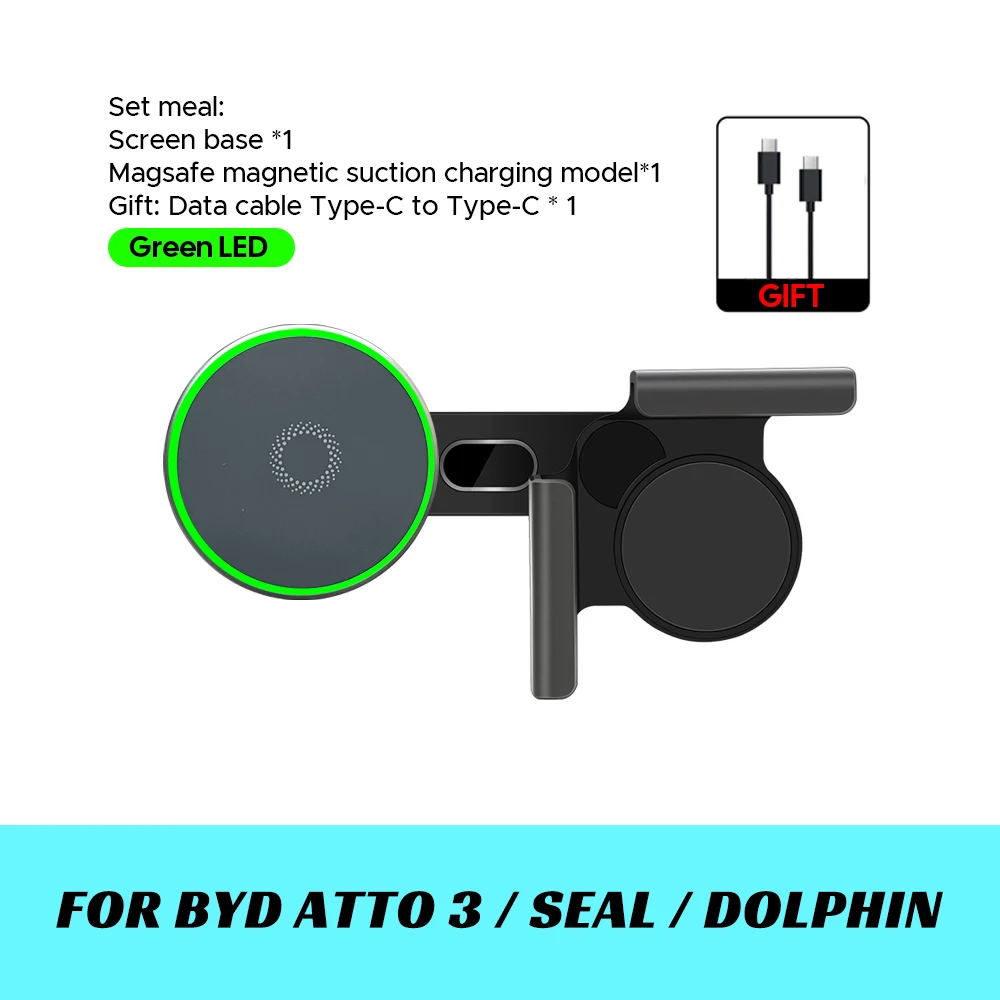 

for BYD Atto 3 HAN SEAL DOLPHIN Accessories Foldaway Car Phone Mount Holder 15W Magnetic Magsafe Macsafe Wireless Charger