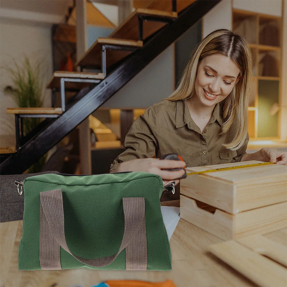 

Canvas Tool Bag Large Capacity Heavy Duty Portable Organizer For Outdoor Garden Car Repair Tools Storage Pouch